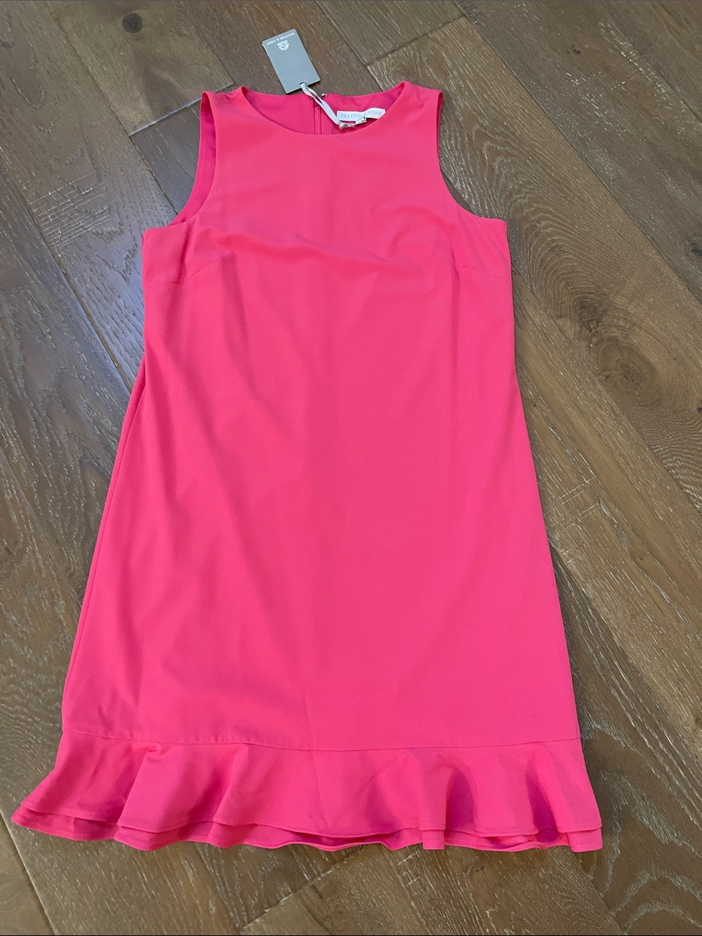Preston & York Hot Pink Ruffle-Hem Dress